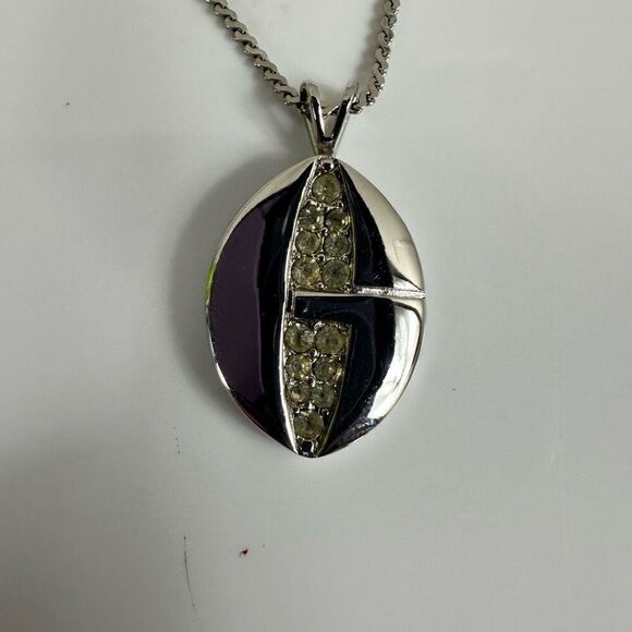 Givenchy G Logo Pendant Silver Tone Necklace - Picture 1 of 7